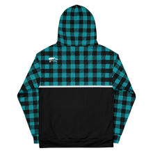 Load image into Gallery viewer, Teal buffalo flannel Hoodie