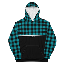 Load image into Gallery viewer, Teal buffalo flannel Hoodie