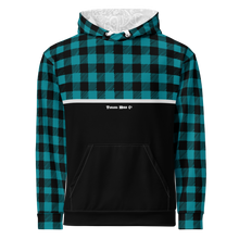 Load image into Gallery viewer, Teal buffalo flannel Hoodie