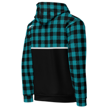 Load image into Gallery viewer, Teal buffalo flannel Hoodie