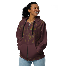 Load image into Gallery viewer, Classy skulls full zip maroon