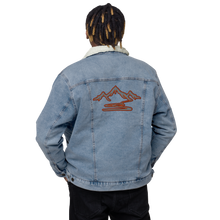 Load image into Gallery viewer, Retro mountain denim sherpa jacket
