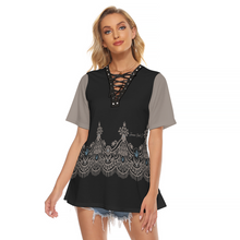 Load image into Gallery viewer, Womens Lace-up Tshirt