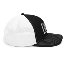 Load image into Gallery viewer, White logo snapback trucker