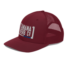 Load image into Gallery viewer, White logo snapback trucker