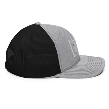 Load image into Gallery viewer, White logo snapback trucker