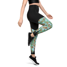 Load image into Gallery viewer, Treeline Triangles Sports Leggings