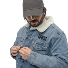 Load image into Gallery viewer, Bracket logo Denim sherpa jacket