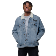 Load image into Gallery viewer, Bracket logo Denim sherpa jacket