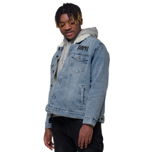 Load image into Gallery viewer, Bracket logo Denim sherpa jacket