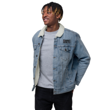 Load image into Gallery viewer, Bracket logo Denim sherpa jacket