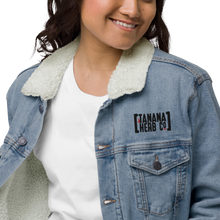 Load image into Gallery viewer, Bracket logo Denim sherpa jacket
