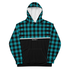 Load image into Gallery viewer, Teal buffalo flannel Hoodie
