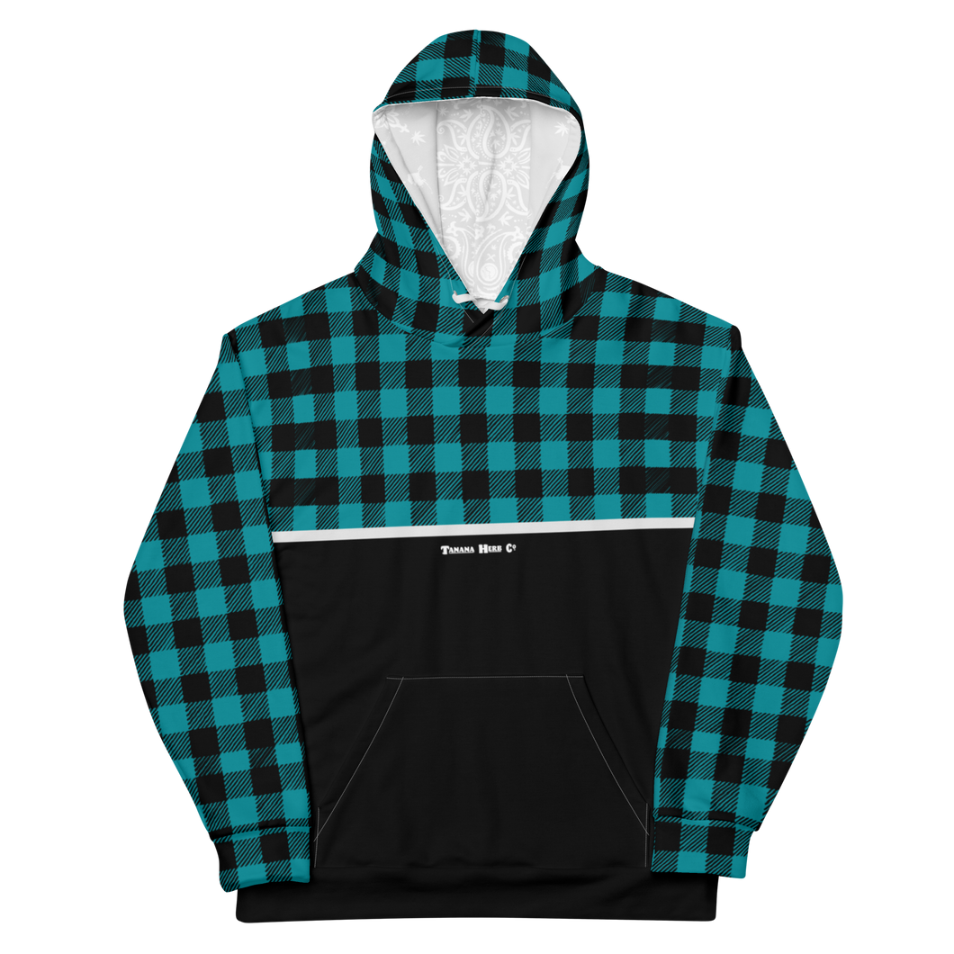 Teal buffalo flannel Hoodie