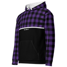 Load image into Gallery viewer, Purple buffalo flannel Hoodie
