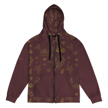 Load image into Gallery viewer, Classy skulls full zip maroon
