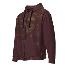 Load image into Gallery viewer, Classy skulls full zip maroon
