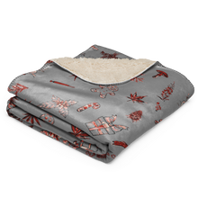 Load image into Gallery viewer, Holiday collage Sherpa blanket

