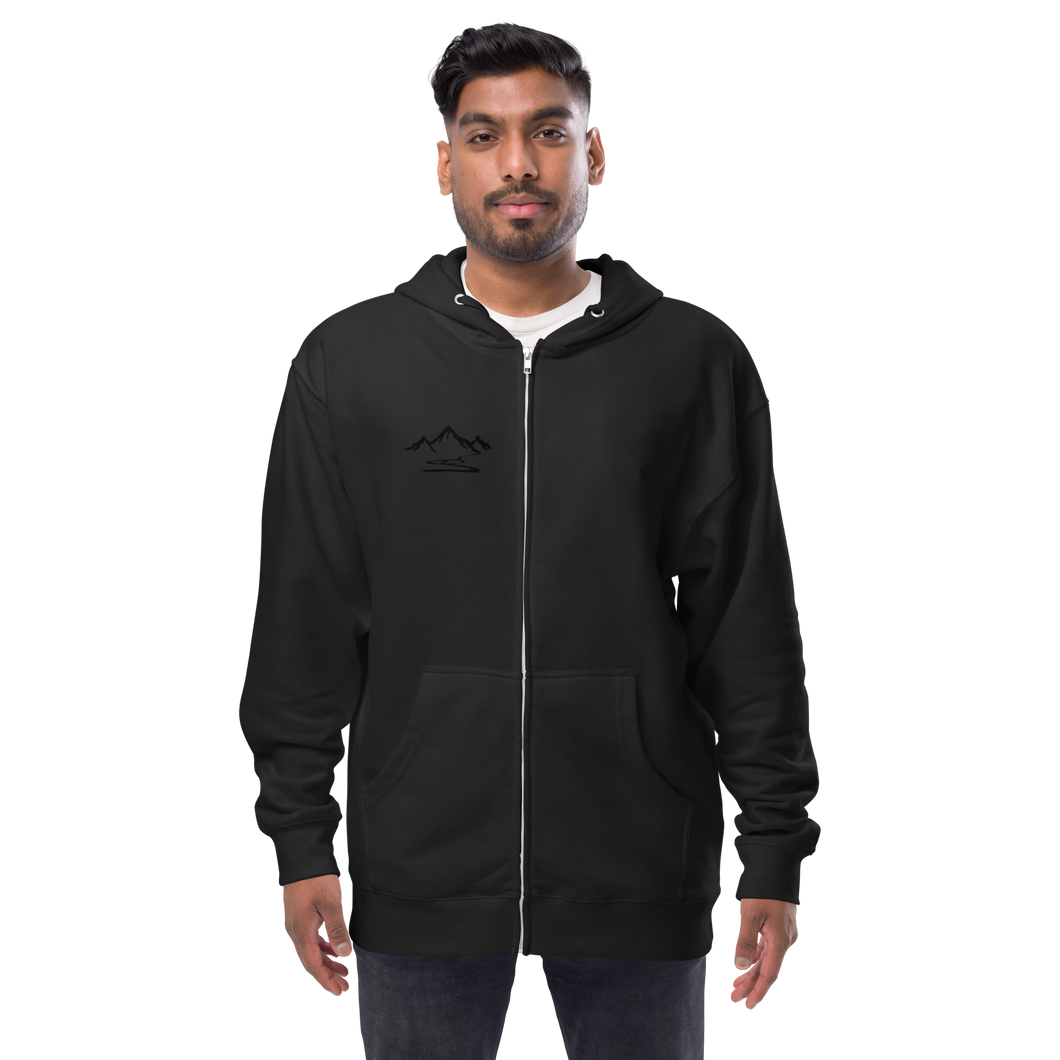 Blackout fleece zip up hoodie