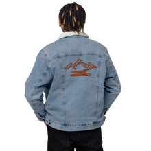 Load image into Gallery viewer, Retro mountain denim sherpa jacket
