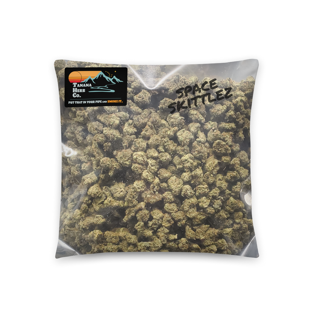 Golden Wife x Space Skittlez Bag-o-Weed pillow