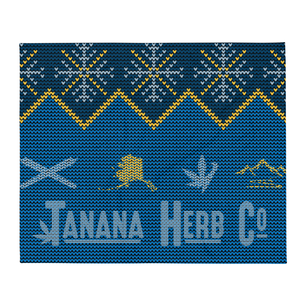 Blue Christmas sweater Throw Blanket