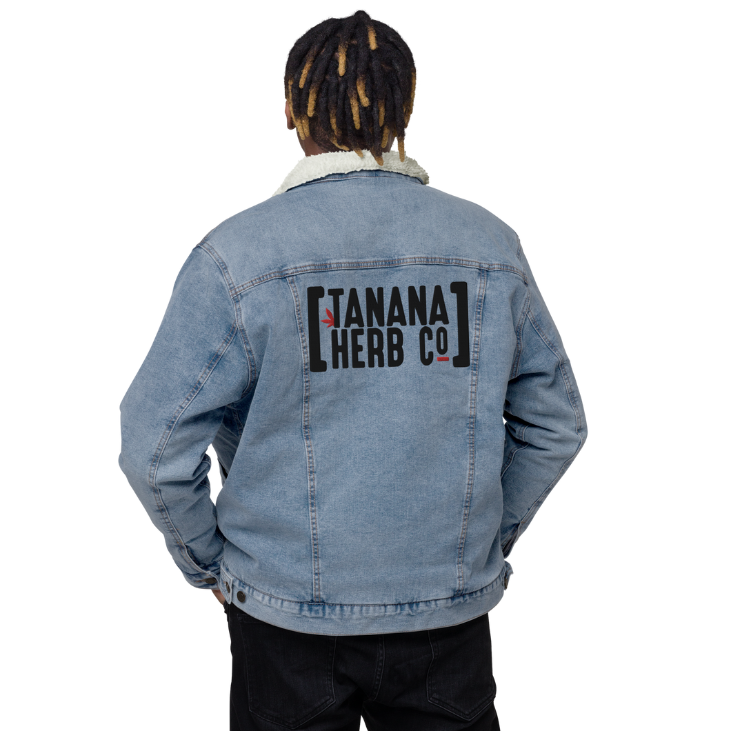 Bracket logo Denim sherpa jacket