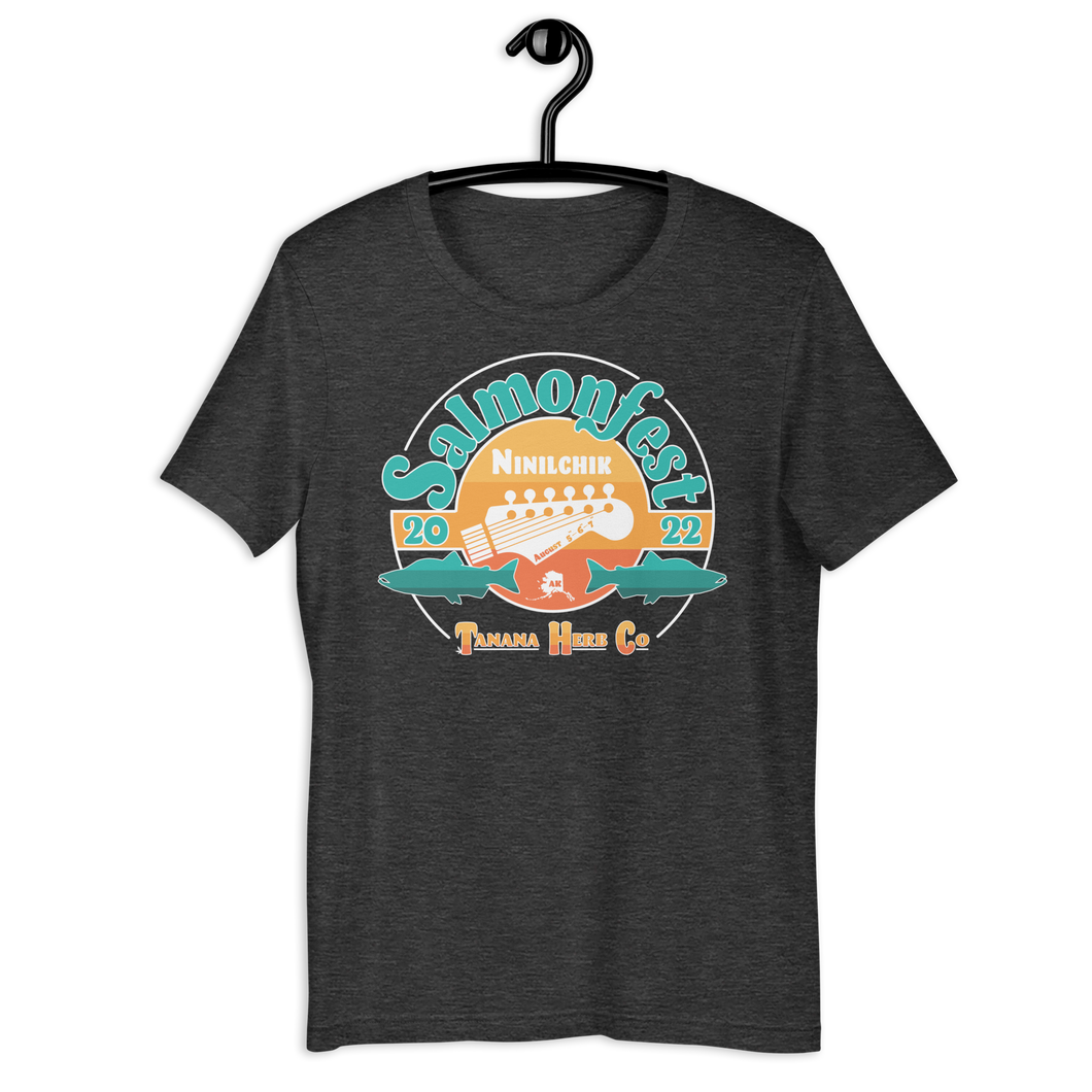 retro salmonfest dark t-shirt